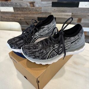 Womens ASICS Black and Gray Running Shoes